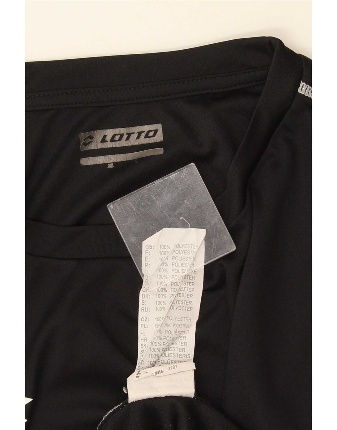 Lotto Mens T-Shirt Top Large Black Polyester
