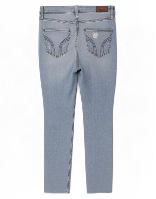 Hollister Womens Curvy High Rise Crop Skinny Jeans US 9 Medium W29 L24 Blue