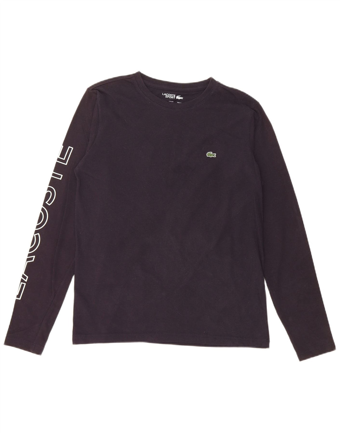LACOSTE Boys Graphic Top Long Sleeve 15-16 Years Navy Blue Cotton