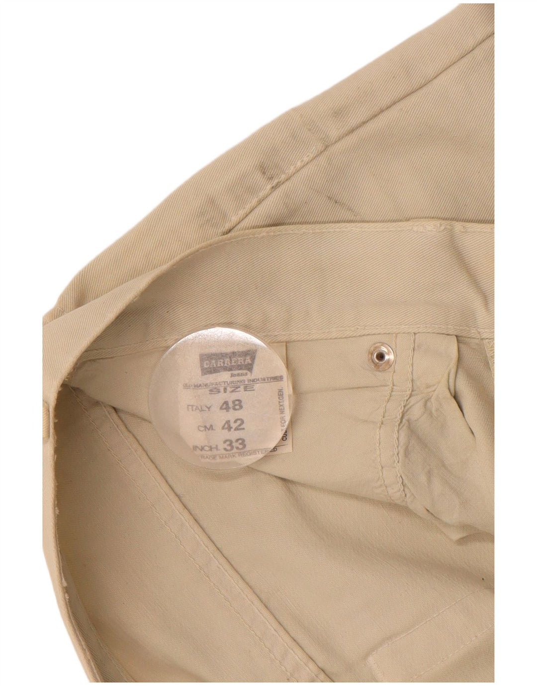 CARRERA Mens Straight Casual Trousers IT 48 Medium W32 L33 Beige Cotton