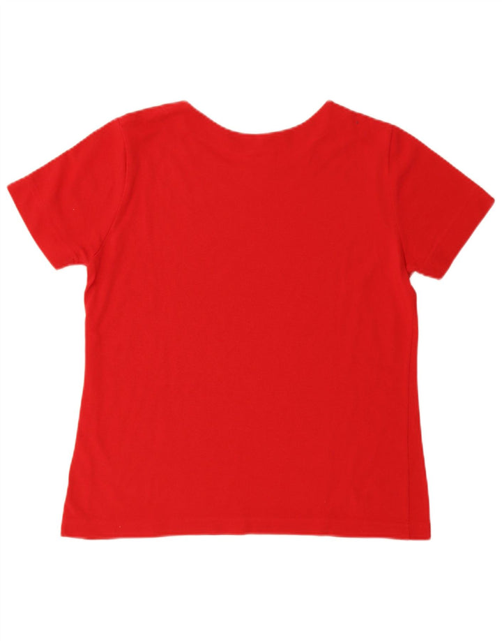 LACOSTE Womens T-Shirt Top Size 44 Large Red