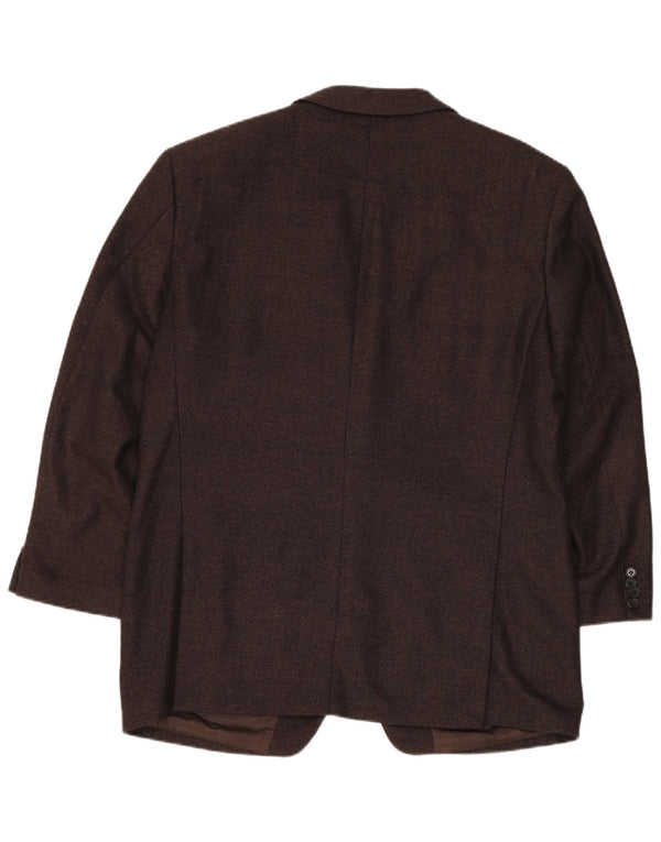 COLOMBO Mens 2 Button Blazer Jacket EU 54 2XL Brown Herringbone Cashmere