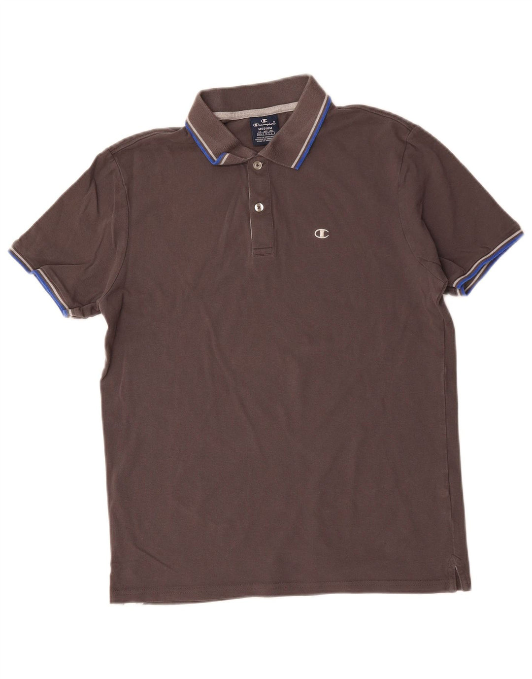 CHAMPION Mens Polo Shirt Medium Grey Cotton