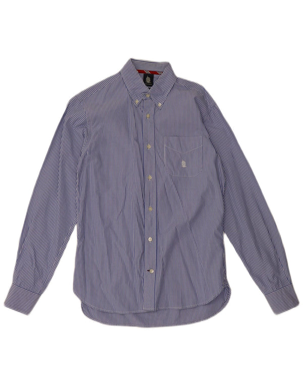Marina Yachting Mens Regular Fit Shirt Size 39 Medium Blue Striped Cotton