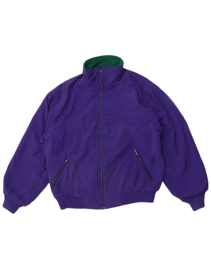 EDDIE BAUER Womens Bomber Jacket UK 14 Medium Purple Nylon