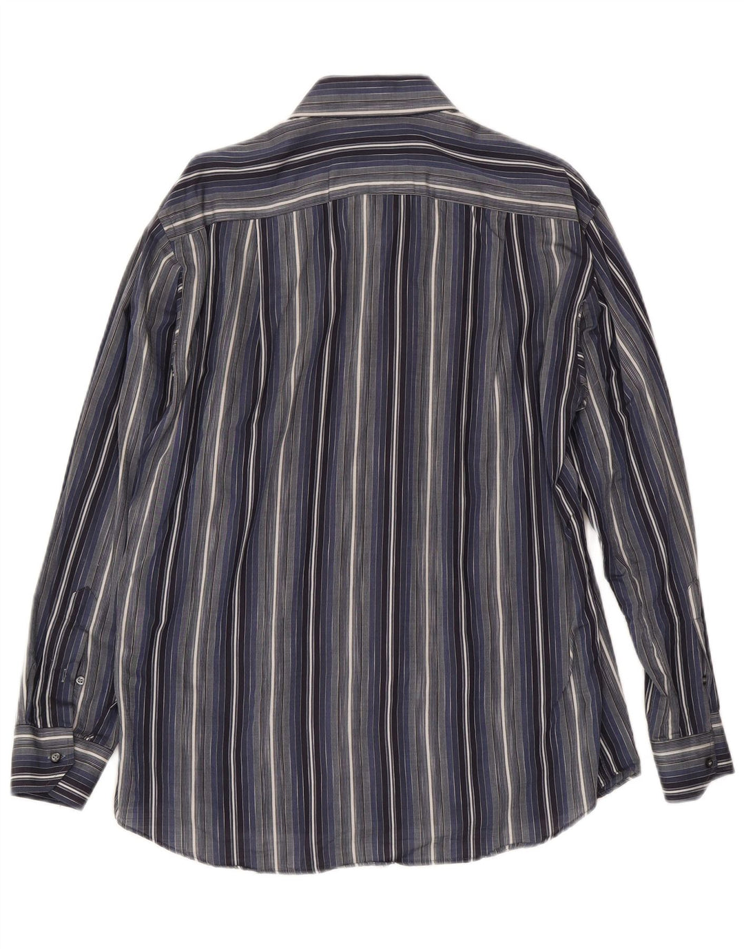 Roccobarocco Mens Shirt Size 39 15 1/2 Medium Navy Blue Striped