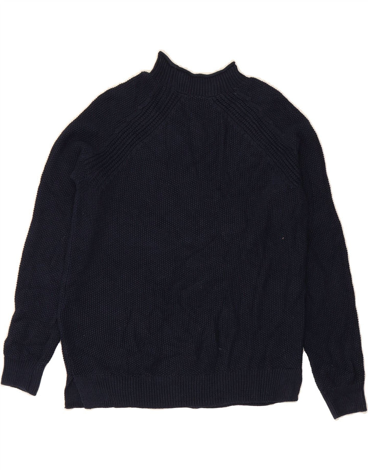 CREW CLOTHING Womens Turtle Neck Jumper Sweater US 8 Medium Navy Blue Vintage Crew Clothing and Second-Hand Crew Clothing from Messina Hembry 
