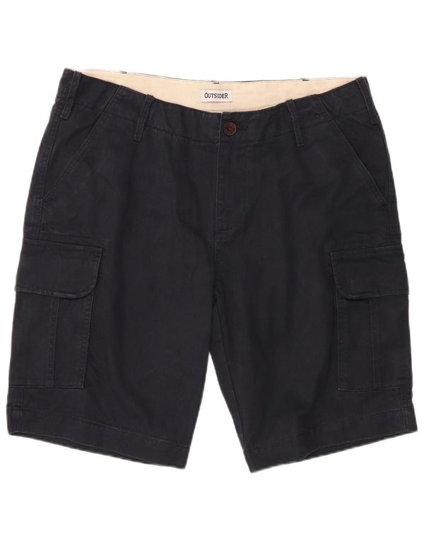 OUTSIDER Mens Cargo Shorts W34 Large Navy Blue Cotton