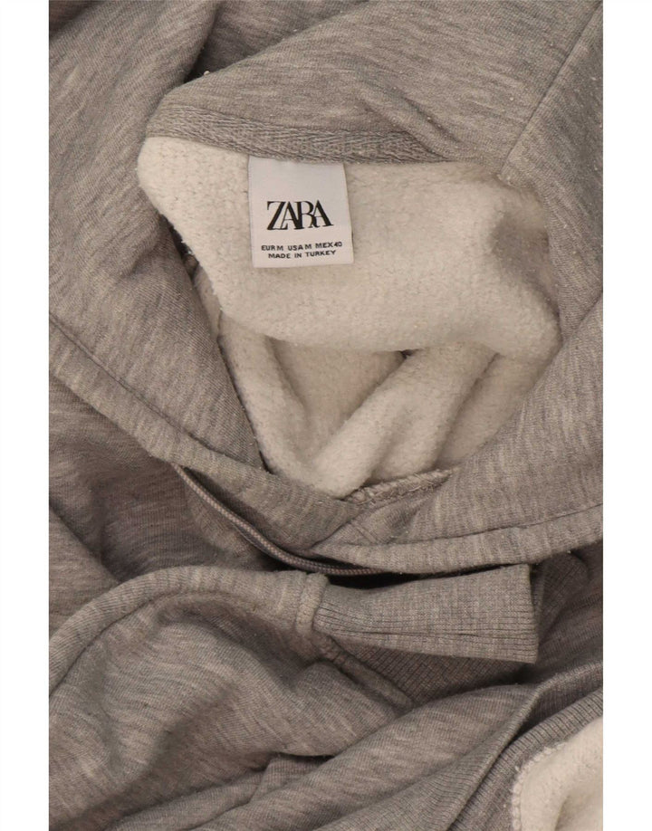 Zara Mens Hoodie Jumper Medium Grey Flecked