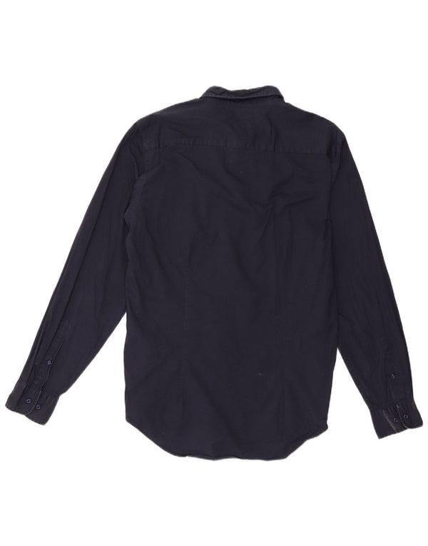 Tommy Hilfiger Mens Slim Fit Shirt XL Navy Blue Cotton