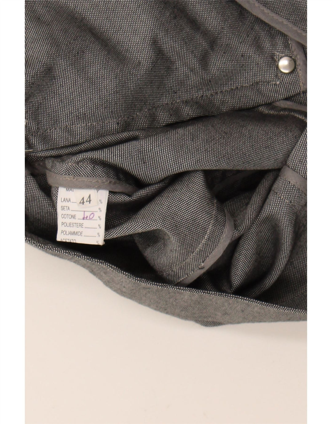 VINTAGE Womens Bomber Jacket IT 44 Medium Grey Cotton Vintage Vintage and Second-Hand Vintage from Messina Hembry 