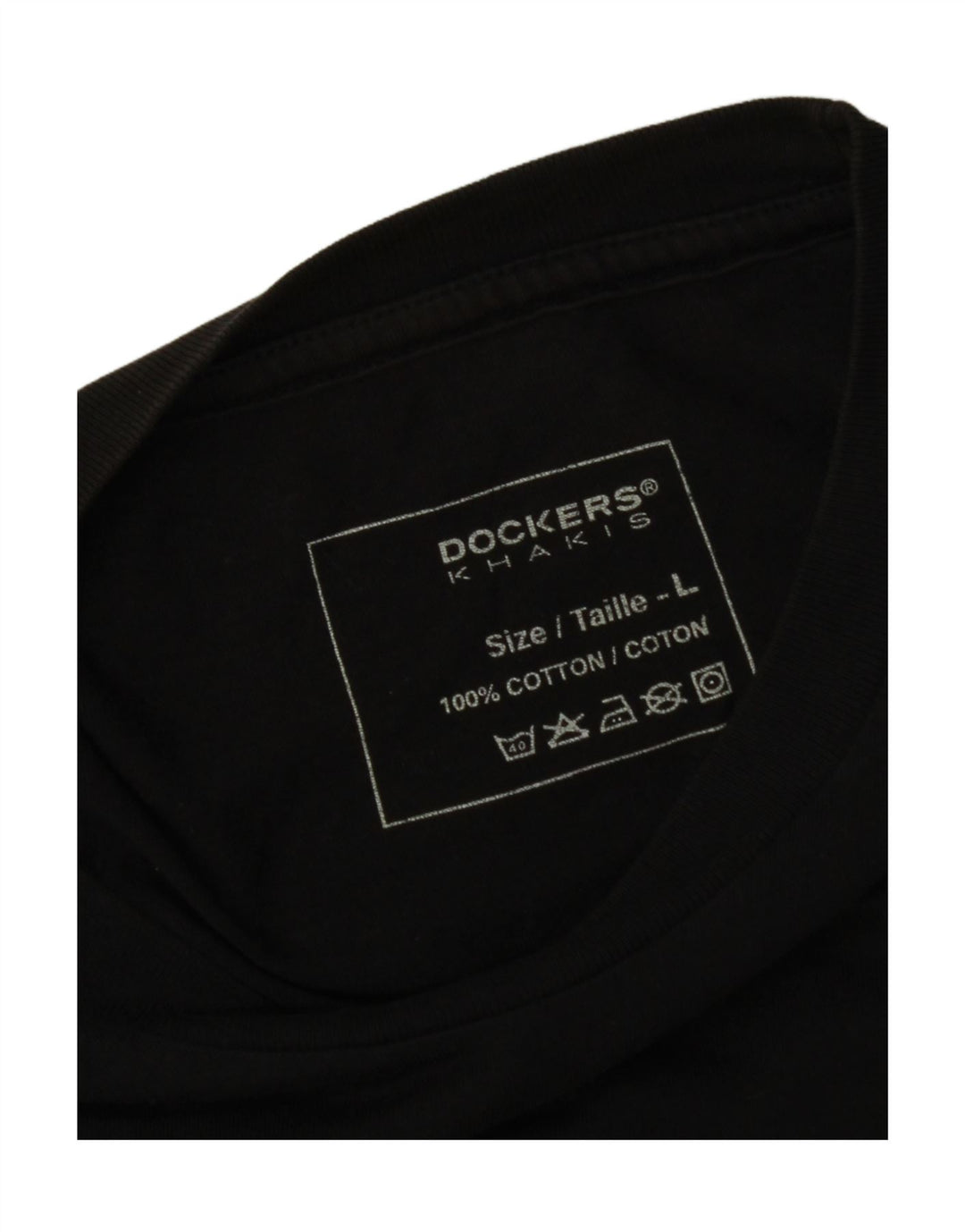 DOCKERS Mens Khakis Top Long Sleeve Large Black Cotton Vintage Dockers and Second-Hand Dockers from Messina Hembry 