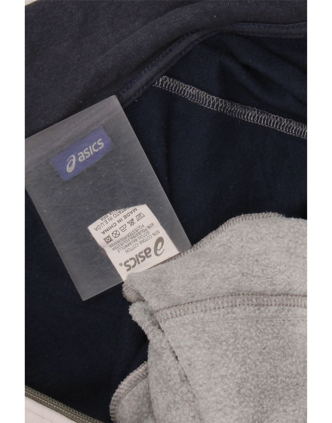 ASICS Mens Tracksuit Top Jacket Medium Grey Colourblock Cotton