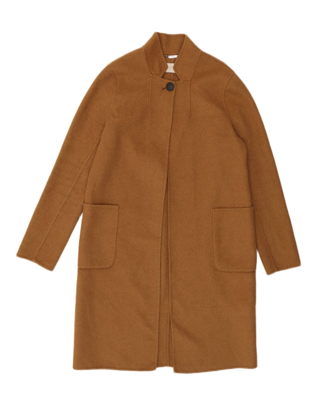 Hobbs Womens Overcoat UK 10 Small Brown Wool