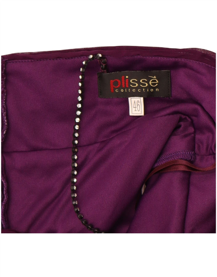 Vintage Womens Sleeveless Swing Dress IT 46 Large Purple Polyester