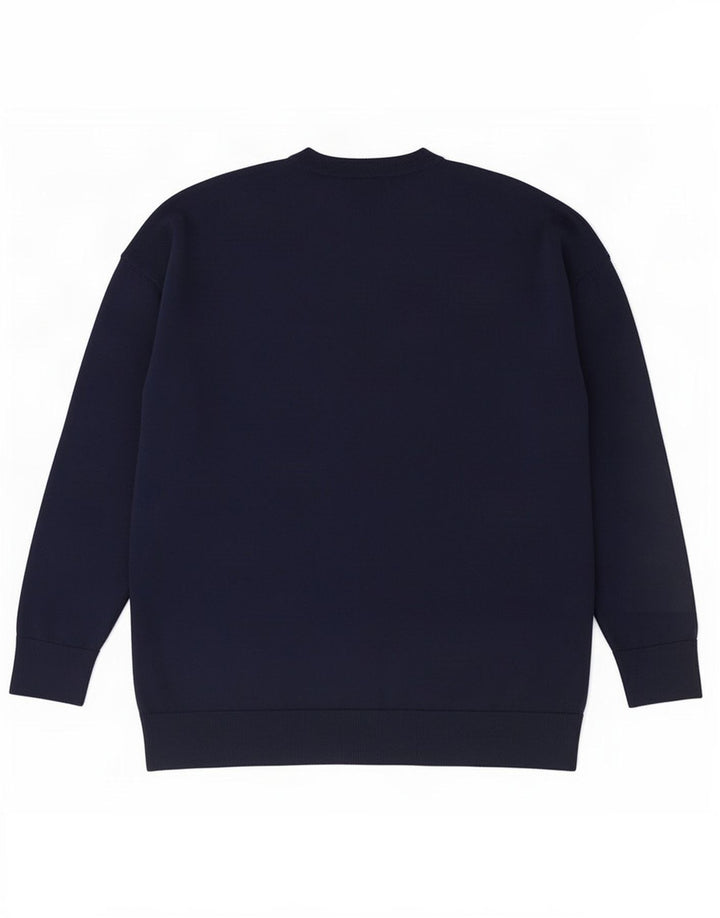 Marks & Spencer Mens V-Neck Jumper Sweater Medium Navy Blue Wool