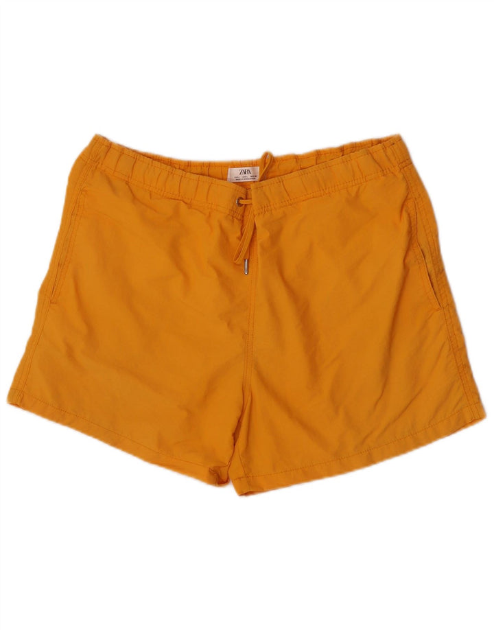 Zara Mens Swimming Shorts Large Yellow Nylon