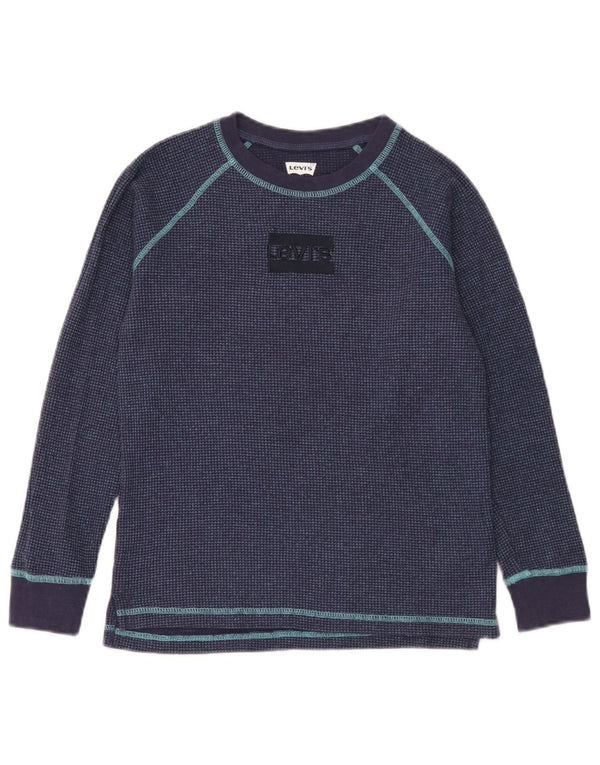 Levi's Boys Top Long Sleeve 11-12 Years Navy Blue Cotton