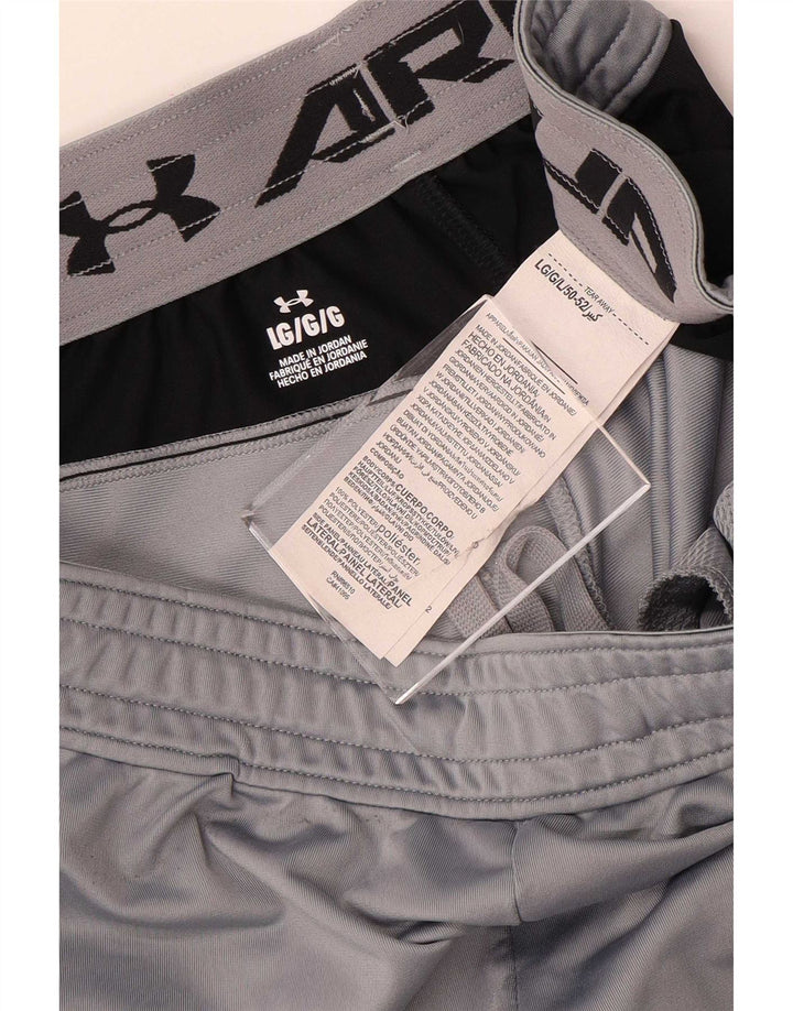 Under Armour Mens Graphic Sport Shorts Large Grey Colourblock Polyester