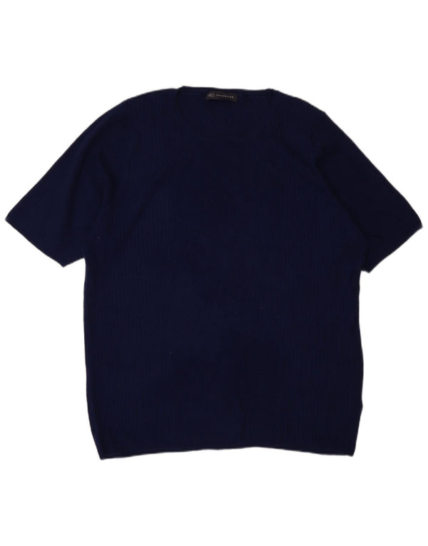 Marks & Spencer Womens Crew Neck Jumper Sweater UK 22 3XL Navy Blue