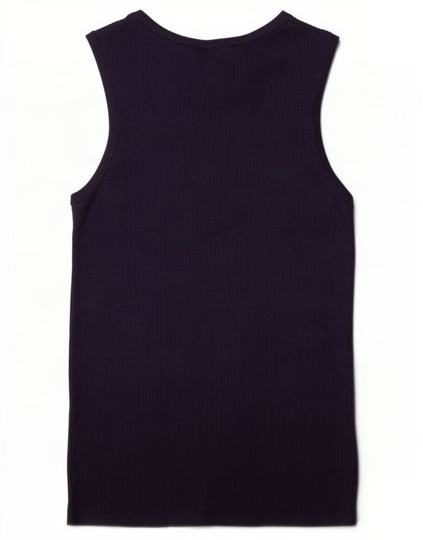 Marks & Spencer Womens Vest Top UK 8 Small Navy Blue Viscose