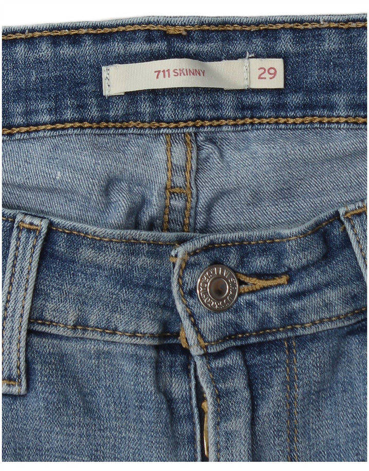 Levi's Womens 711 Skinny Jeans W29 L30 Blue Cotton