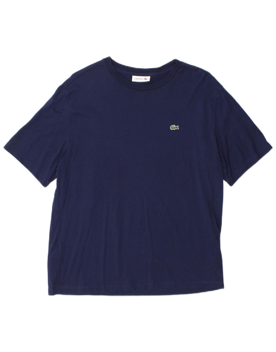Lacoste Womens T-Shirt Top Size 38 Medium Navy Blue Cotton