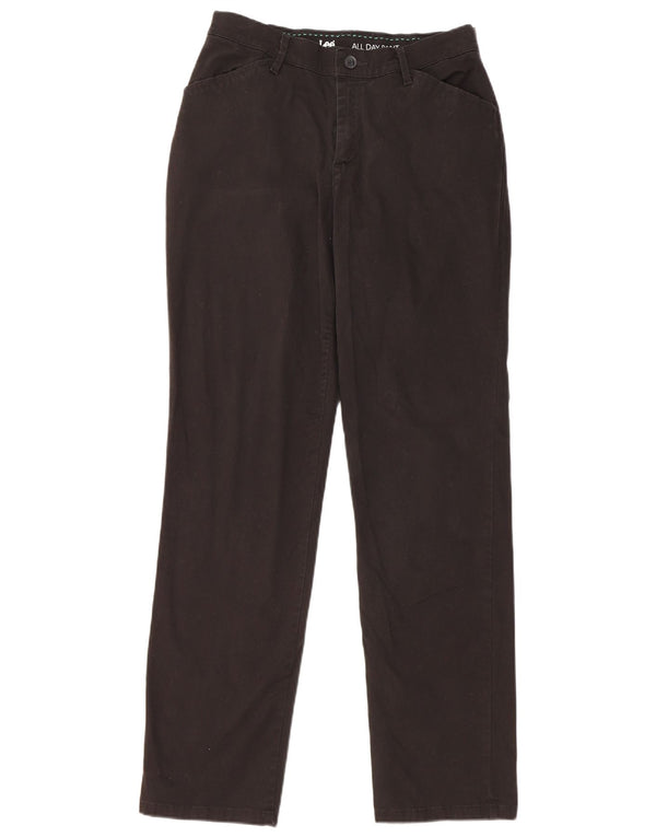 LEE Womens Straight Casual Trousers US 4 Small W28 L31 Black Cotton