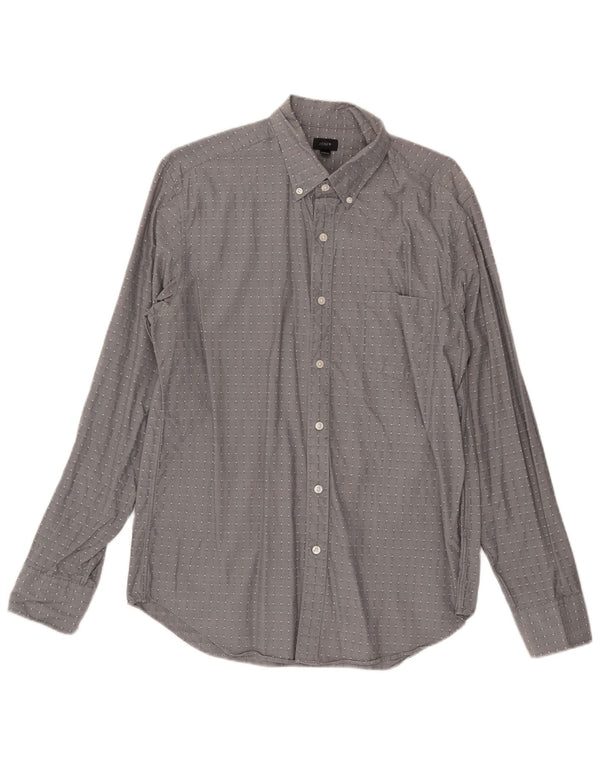 J. Crew Mens Shirt Medium Grey Geometric Cotton