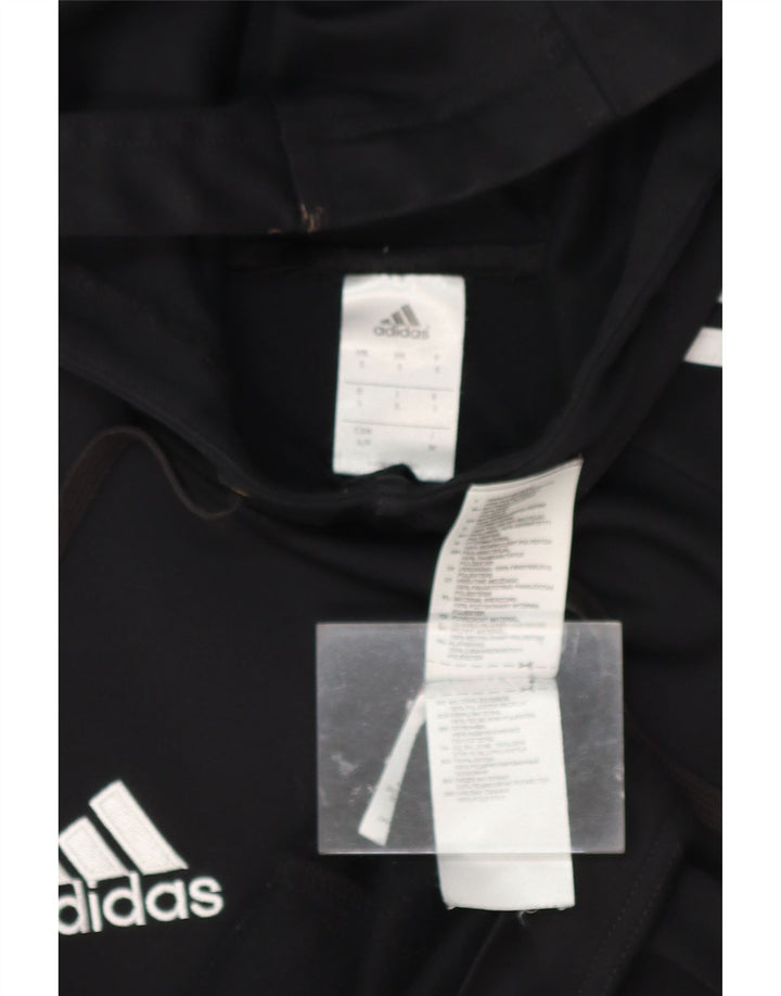 ADIDAS Mens Hoodie Jumper Small Black Colourblock Polyester Vintage Adidas and Second-Hand Adidas from Messina Hembry 