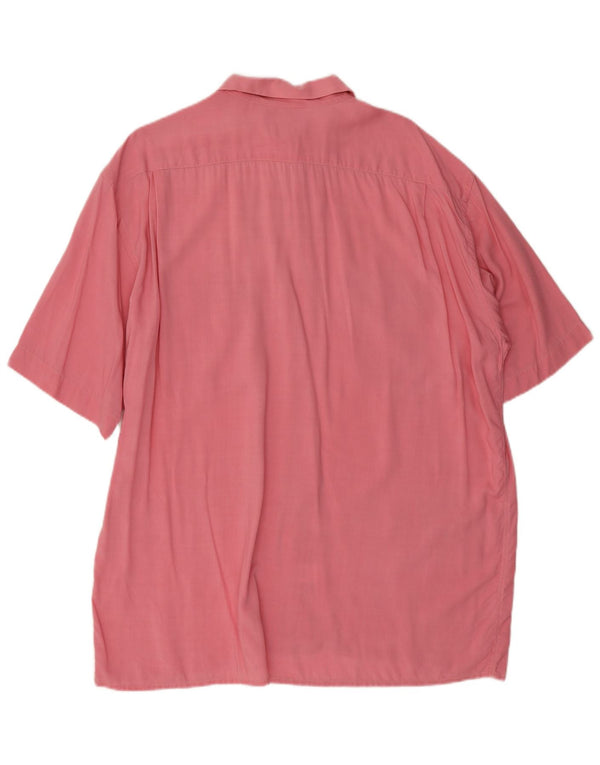 Enrico Coveri Mens Short Sleeve Shirt Large Pink Viscose