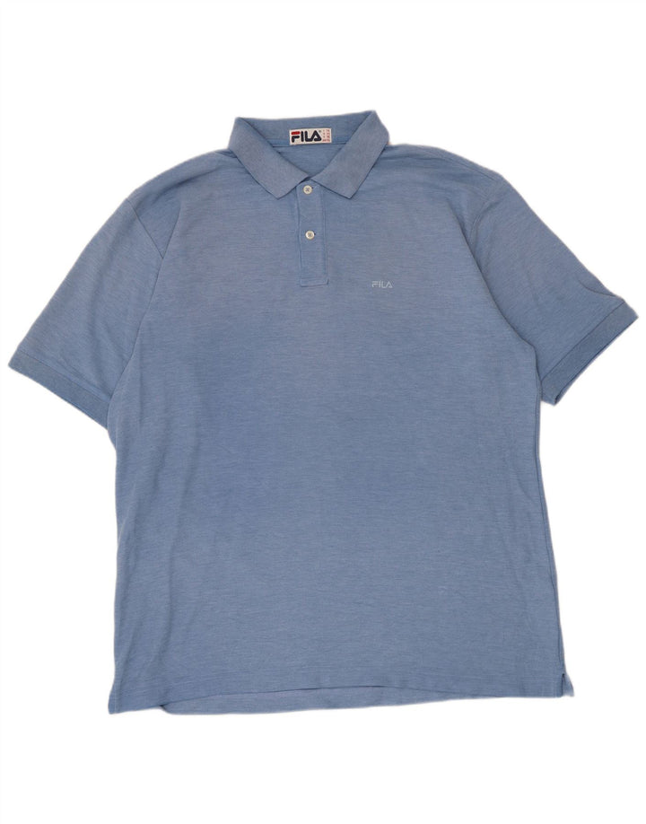 Fila Mens Polo Shirt XL Blue Cotton