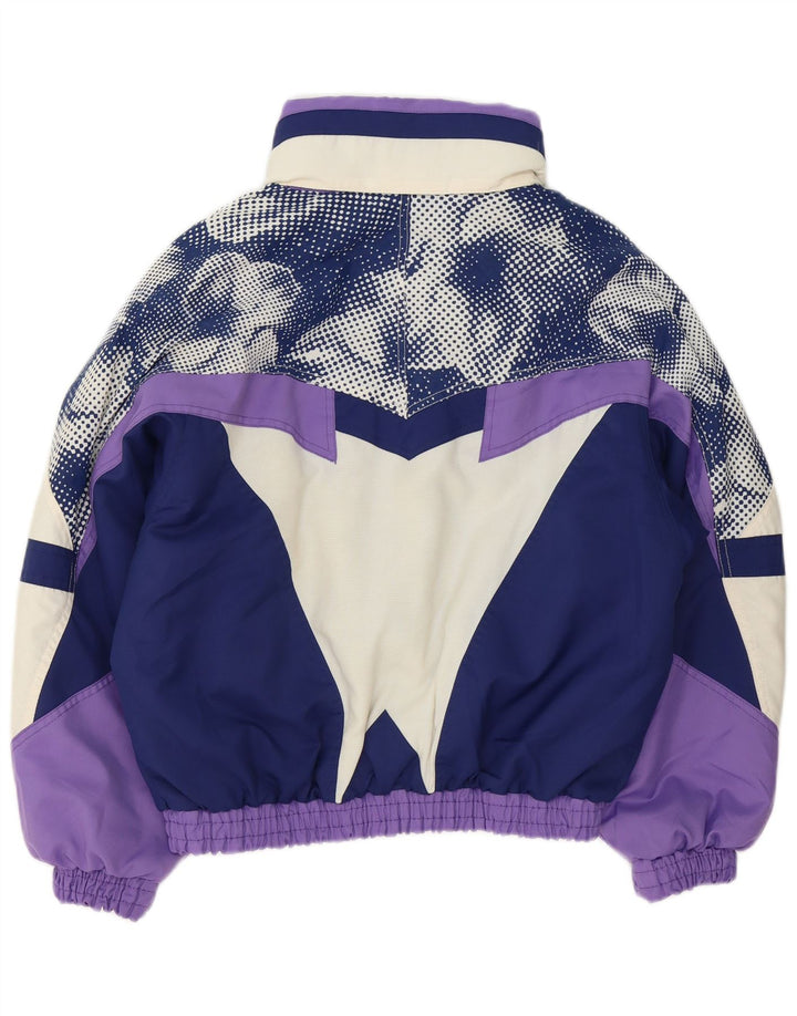 Fila Womens Loose Fit Ski Jacket IT 42 Medium Purple Polyester Retro