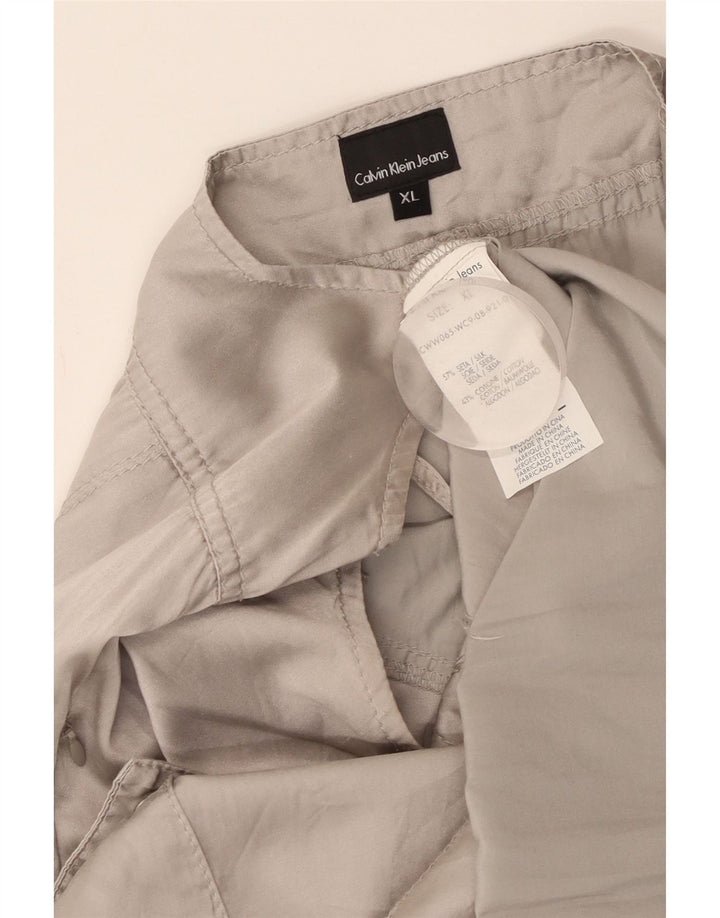 CALVIN KLEIN JEANS Womens Sundress UK 18 XL Grey Silk