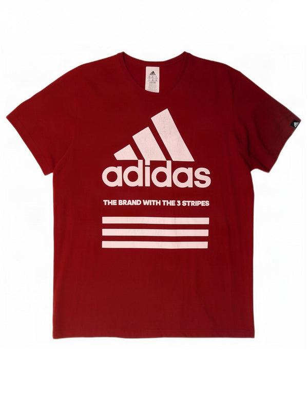 Adidas Mens Graphic T-Shirt Top XL Red Cotton