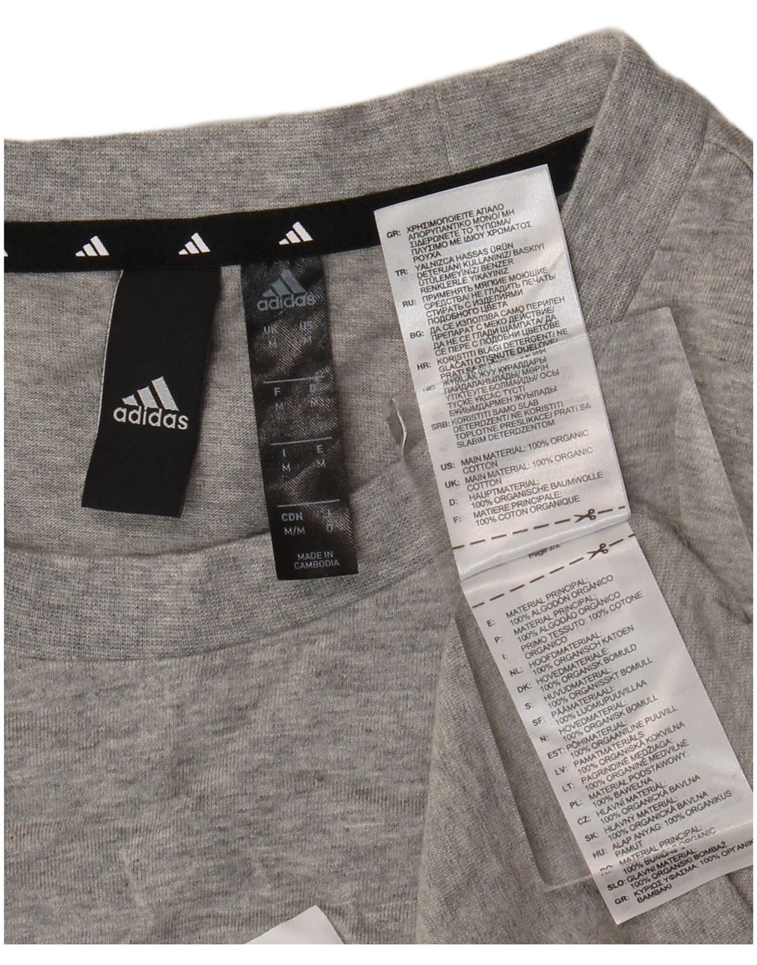 Adidas Mens Graphic T-Shirt Top Medium Grey Cotton