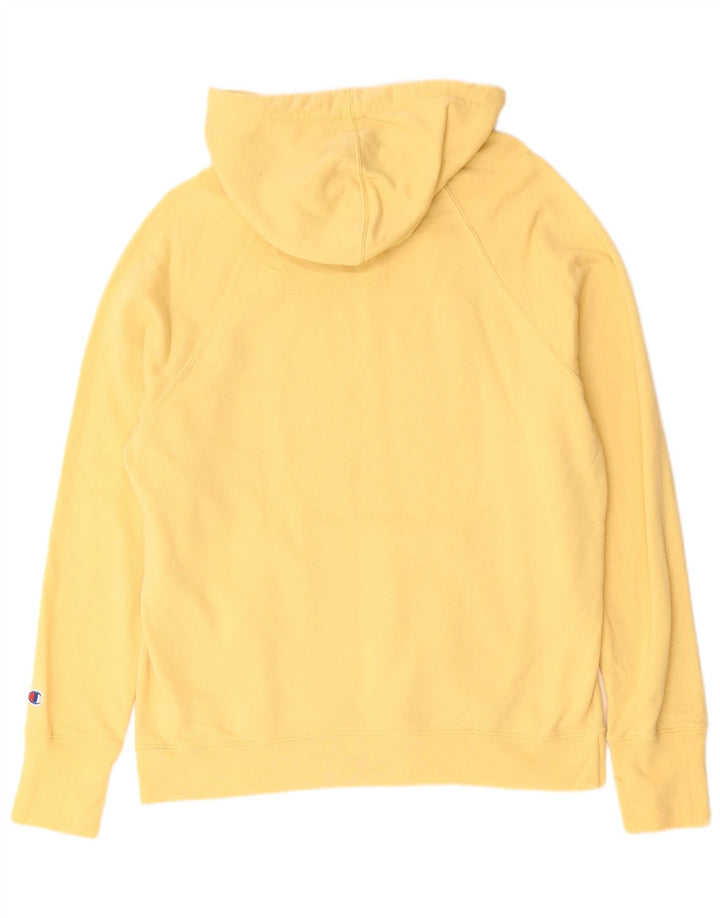 Champion Mens Graphic Hoodie Jumper Large Yellow Polyester