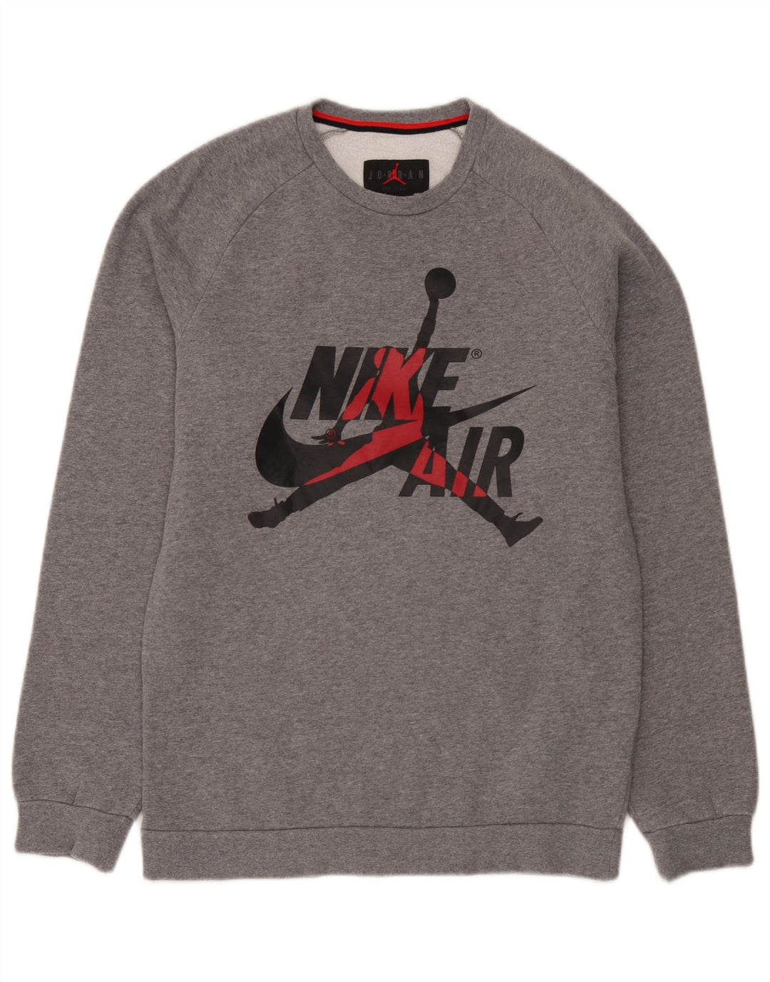 Jordan Mens Graphic Sweatshirt Jumper Small Grey Flecked Cotton