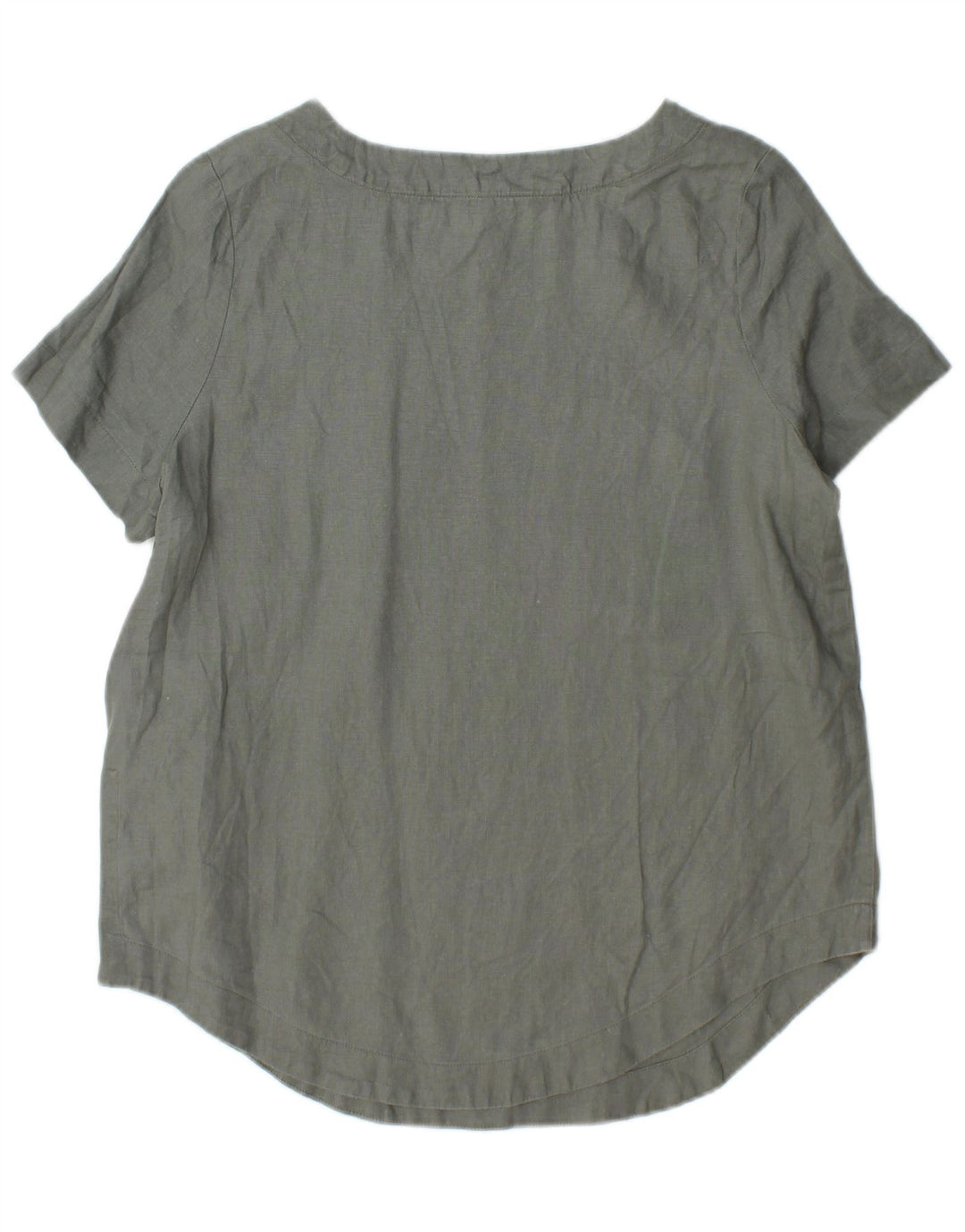 JOULES Womens Longline Oversized Blouse Top UK 8 Small Khaki Linen