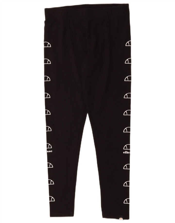 Ellesse Womens Graphic Leggings UK 14 Large  Black