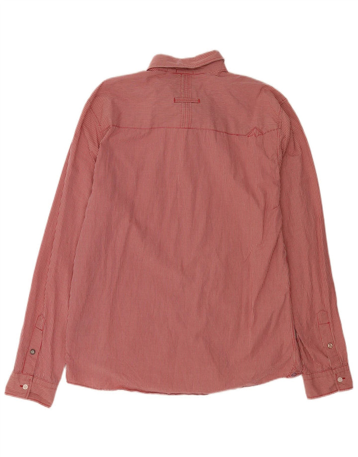 Quiksilver Mens Shirt XL Red Gingham Cotton