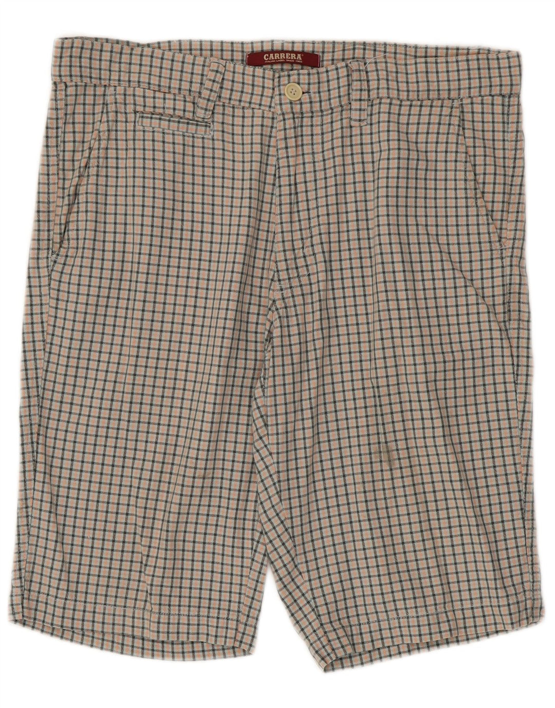 Carrera Mens Chino Shorts IT 50 Large W34 Multicoloured Gingham Cotton