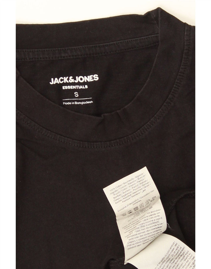 Jack & Jones Mens T-Shirt Top Small Black Cotton