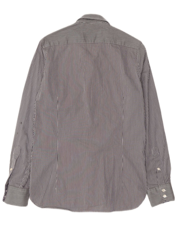 Ted Baker Mens Shirt Size 2 Small Navy Blue Striped Cotton