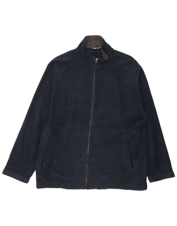 Marks & Spencer Mens Fleece Jacket UK 44 XL Navy Blue Polyester
