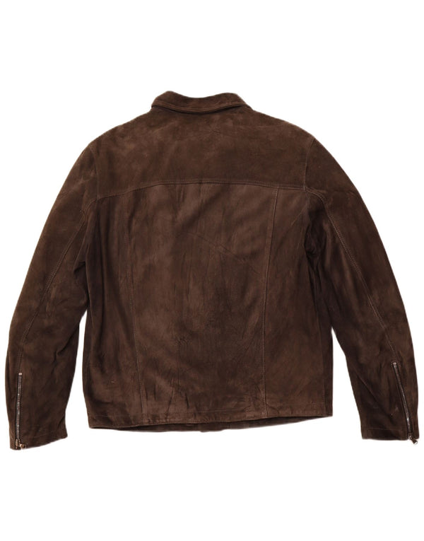 Vintage Womens Suede Jacket UK 12 Medium Brown Leather