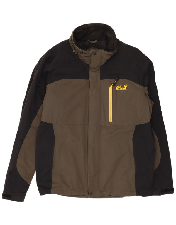 JACK WOLFSKIN Mens Windbreaker Jacket UK 40/42 Large Navy Blue Colourblock