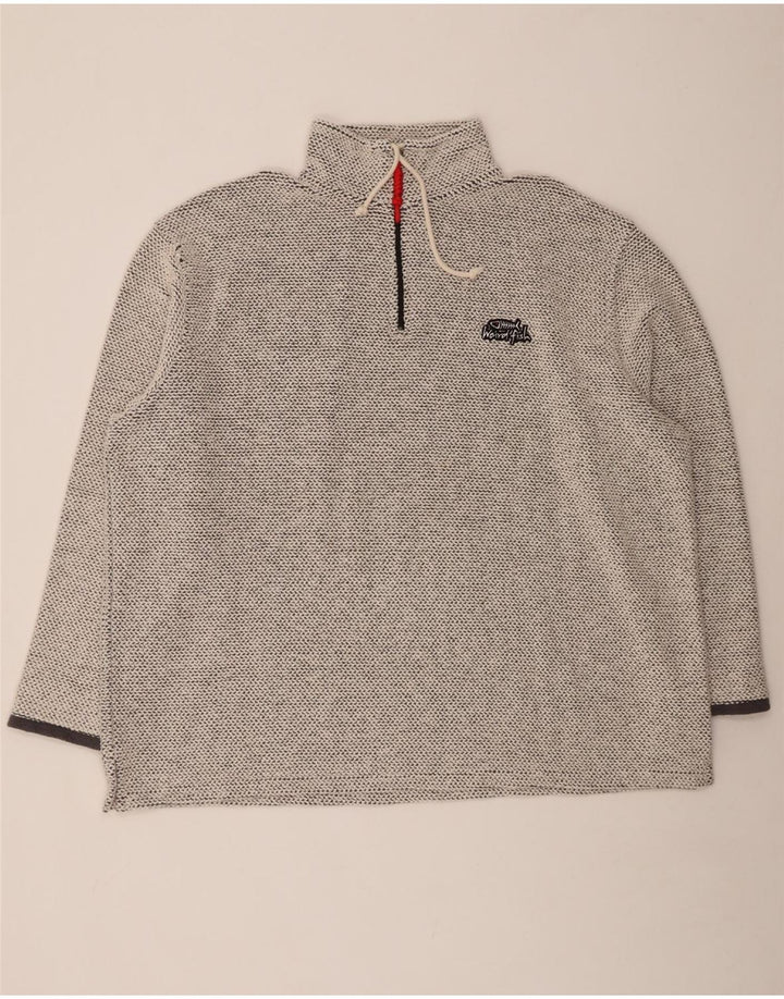 WEIRD FISH Mens Zip Neck Sweatshirt Jumper 3XL Grey Cotton