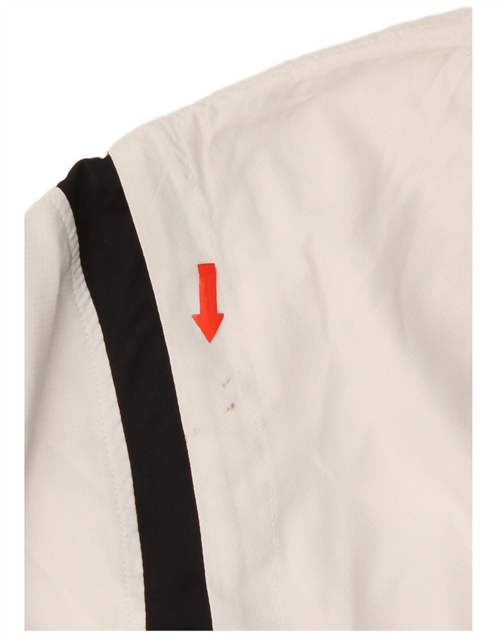 Asics Mens Tracksuit Top Jacket Medium White Colourblock Polyester