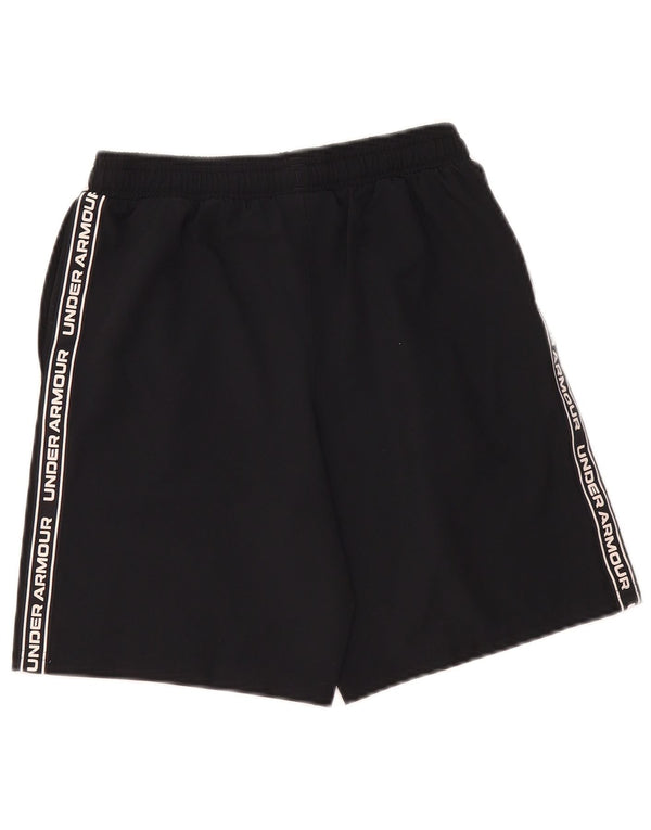 UNDER ARMOUR Boys Heat Gear Graphic Sport Shorts 11-12 Years Large Black